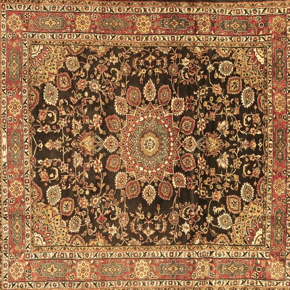Ahgly Company Indoor Square Persian Brown Traditional Area Rugs, 4' Square