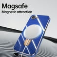thumbnail image 5 of Dteck for iPhone 16E Case with Magnetic Ring Stand, Compatible with MagSafe, Full Camera Lens Protector, Plating Edge Shockproof Phone Cover for iPhone 16E 6.1 inch,Blue, 5 of 5
