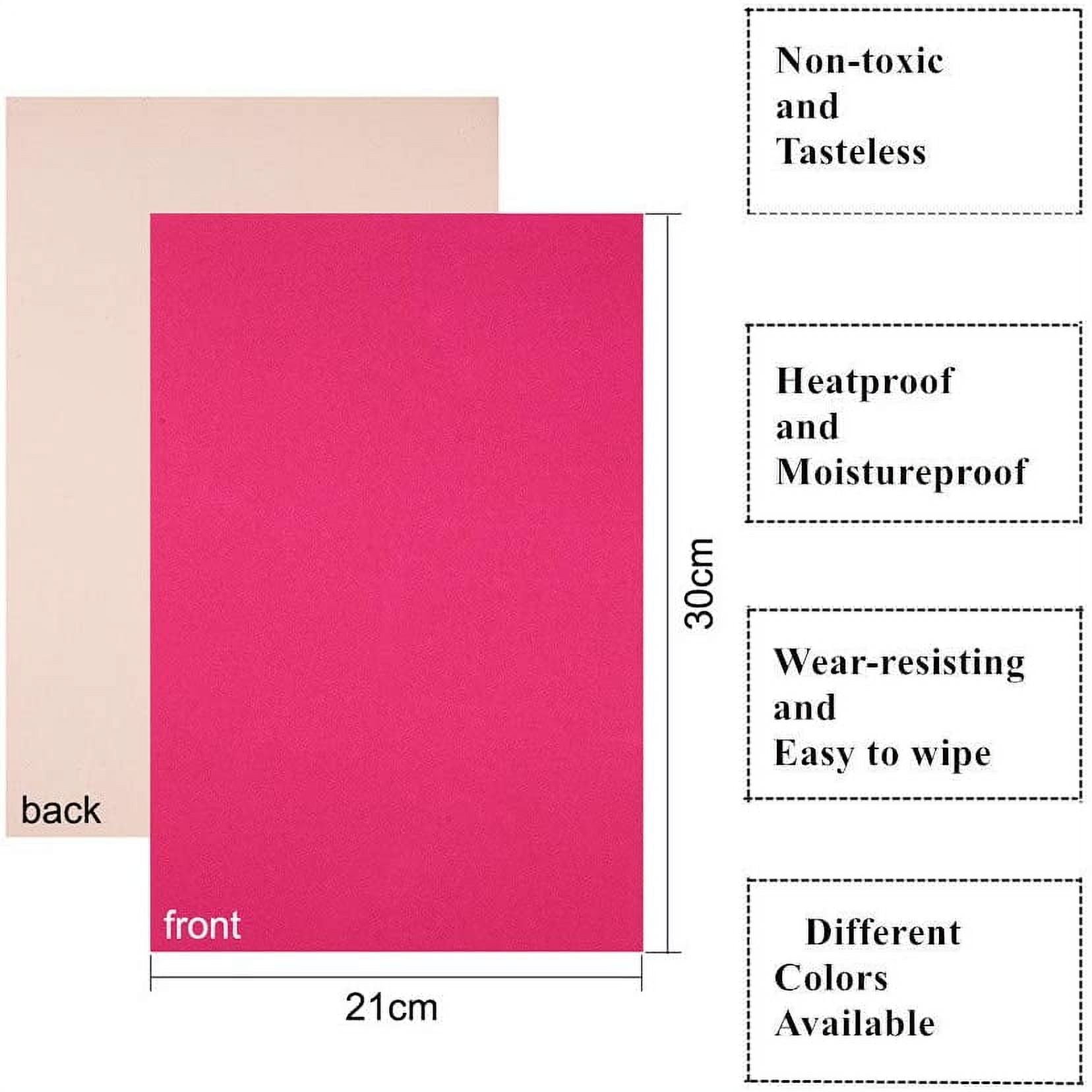 20PCS Velvet (DeepPink) Fabric Sticky Back Adhesive Back Sheets A4 Sheet (8.3" x 11.8") Self-Adhesive Durable and Water Resistant Multi-Purpose Ideal for Art and Craft Making Pink