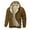 Brown, variant on Men's -Lined Hooded Winter Jacket, Windproof Warm Zip-Up Outdoor Coat, Long Sleeve Loose Casual Outerwear