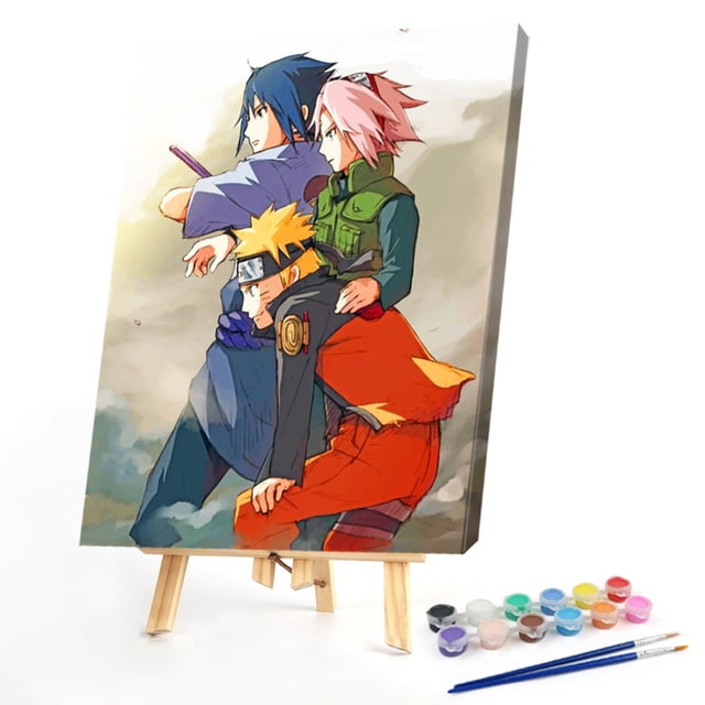 Cuadros Decorativos Cuadro pintado a mano sin marco Personaje de anime Pintura por número (W237) Tmvgtek embutido en tela