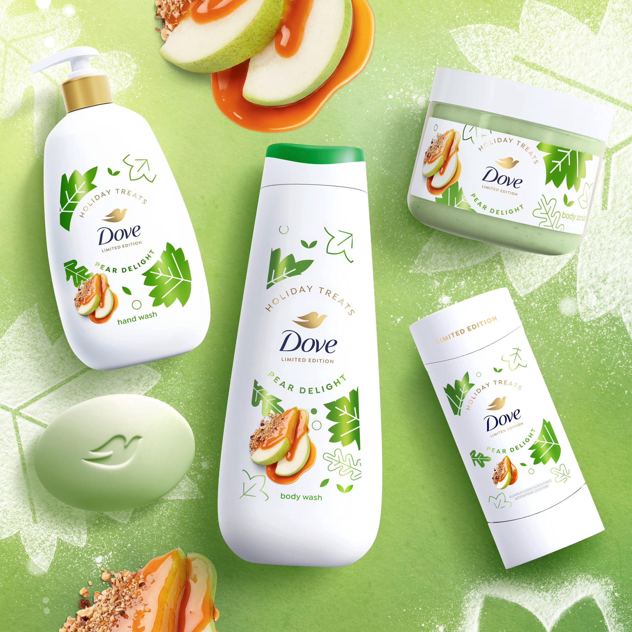 Dove Limited Edition Holiday Treats Body Scrub Pear Delight For Exfoliated & Hydrated Skin, 15 oz