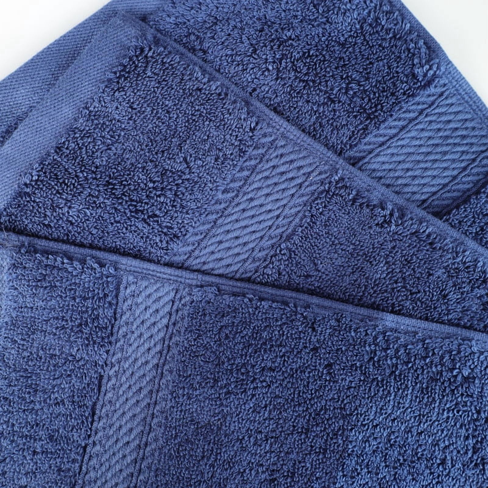 Superior Egyptian Cotton Heavyweight Face Towel Set of 6, Navy Blue