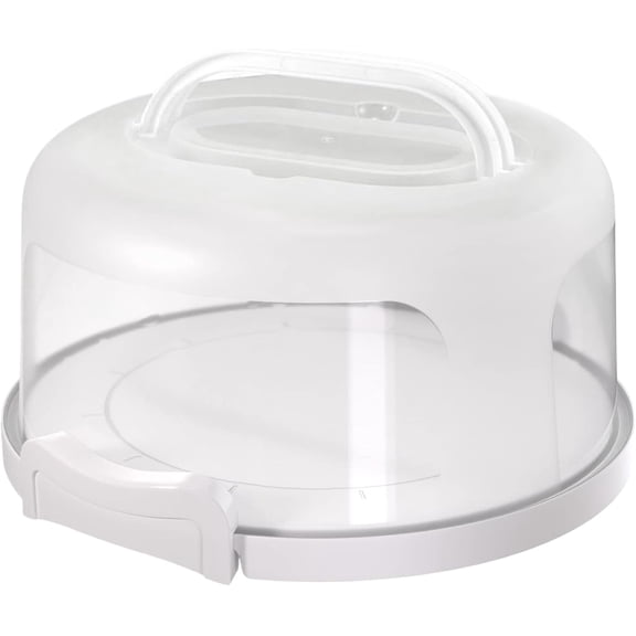 Cake Carrier Round Cake Stand:Plastic Storage Containers Fits 10 inch Cake,Reusable Cake Containers with Lids and Handle,Package Cake Boxes for Transporting Desserts,Pie,Cupcake