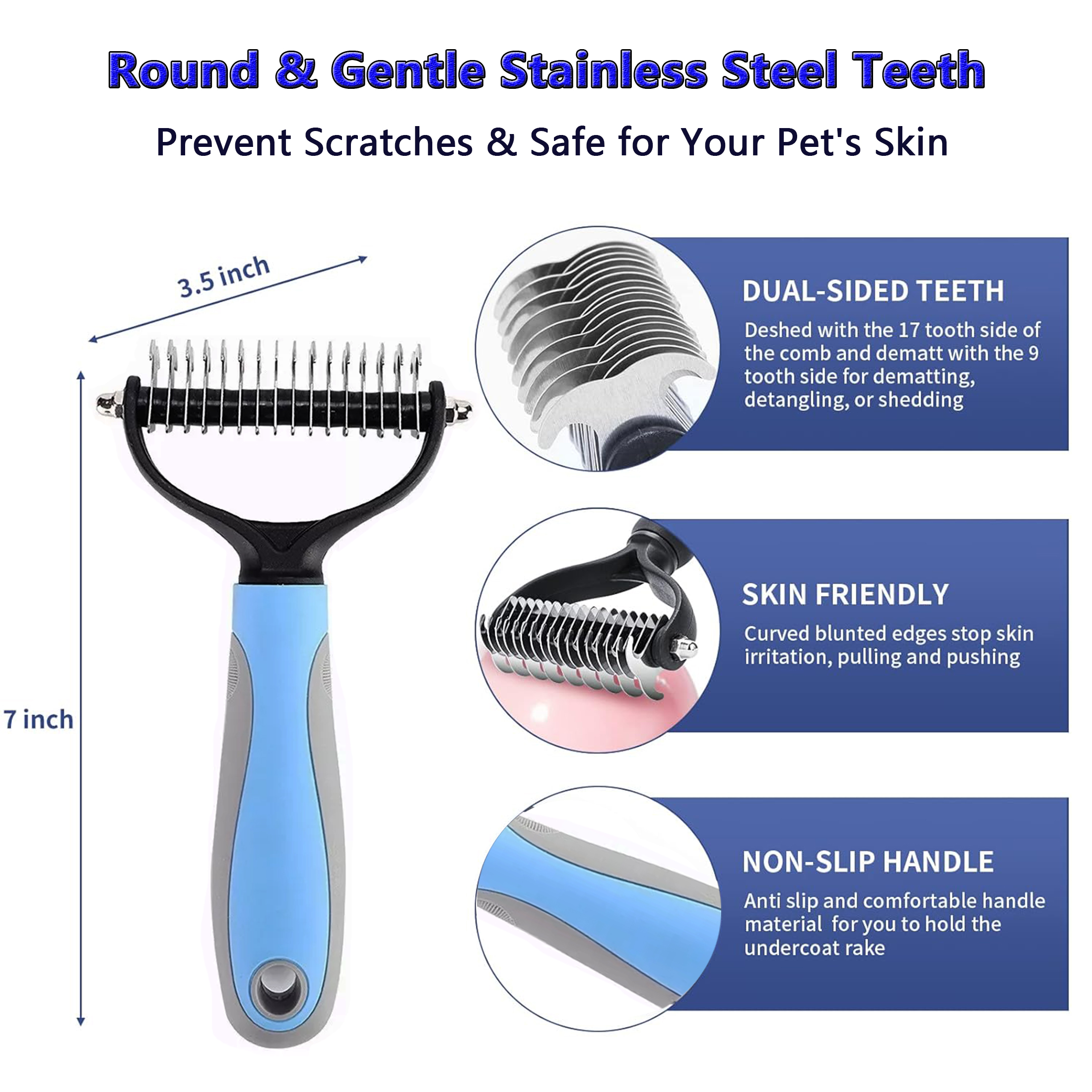 DXIMRX 7-Piece Cat and Dog Grooming Kit in Blue photo 4