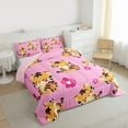 thumbnail image 3 of Homewish Kawaii Tiger Lover Bedding Comforter Set for Kids, Pink Blossoms Flower Floral Twin Comforter Sets, Cute Cartoon Animal Reversible Bedding Set, Ultra Soft Bedroom Decor, 2-Piece, 3 of 8