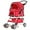 Red, variant on SLSRFD 4 Wheels Pet Stroller Dog Cage Stroller Travel Folding Carrier Cat Puppy Stroller w/Casters&Cup Holders&Storage Basket, Fold-able Pet Strollers for Cats/Dogs, Black