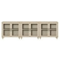 thumbnail image 4 of Light Beige Farmhouse TV Stand for 85 inch TV with 6 Glass Doors, 4 of 6