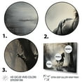 thumbnail image 3 of Designart "Misty Morning Grey Horse wall decor I" Animals Metal Wall Decor Set, 3 of 5
