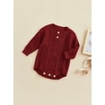 thumbnail image 3 of Bagilaanoe Newborn Baby Girl Boy Knit Rompers Sweater Warm Long Sleeve Bodysuit 3M 6M 9M 12M 18M 24M Infant One Piece Jumpsuit, 3 of 9