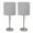 Gray, variant on LimeLights Stick Lamp with Outlet and Fabric Shade Two Pack Set