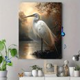 thumbnail image 4 of Qisvanset 12x16 Inch Rainy Egret Canvas Wall Art, Vintage Oil Bird Portrait Elegant Nature Wall Decor, 4 of 8