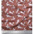 thumbnail image 1 of Soimoi Japan Crepe Satin Fabric Dot,Star & Unicorn Animal Printed Fabric 1 Yard 42 Inch Wide, 1 of 1