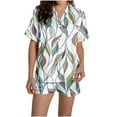 thumbnail image 6 of PNTUTB Women's Fashion Print Casual Collared Short Sleeve Pocket Top with Comfortable Elastic Waist Shorts Pajama Set, 6 of 6