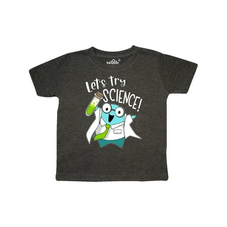 

Inktastic Let s Try Science Cute Scientist with Glass Vial Gift Toddler Boy or Toddler Girl T-Shirt