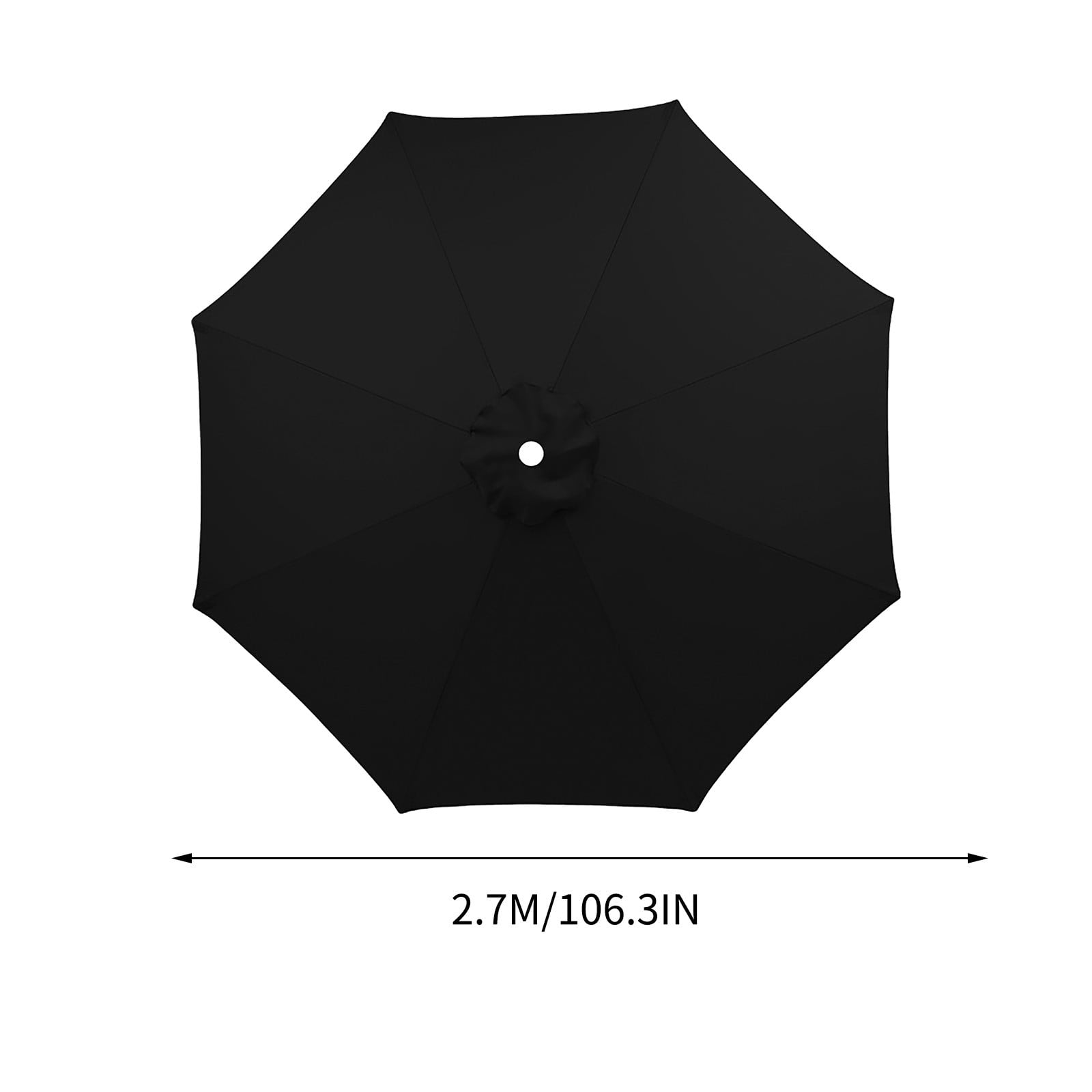 Large Outdoor Patio Umbrella 106 Inches 6 Ribs Market Table Umbrella,190T Heavy-Duty Rainproof UV Resistant Pool Umbrella,Umbrella Replacement Top Cover Replacement Canopy (Frame Not Included)