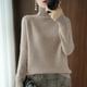 thumbnail image 1 of Suéter de cuello alto de color sólido de estilo coreano grueso y suelto para mujer, suéter de otoño e invierno con cuello vertical, suéter de mujer, 1 of 6