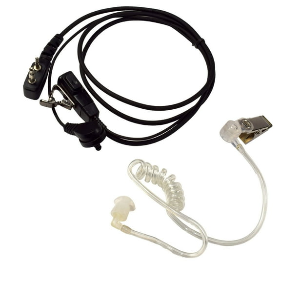 HQRP 2 Pin Acoustic Tube Earpiece Headset Mic for ICOM IC-F3001, IC-F3002, IC-F3003, IC-F3011