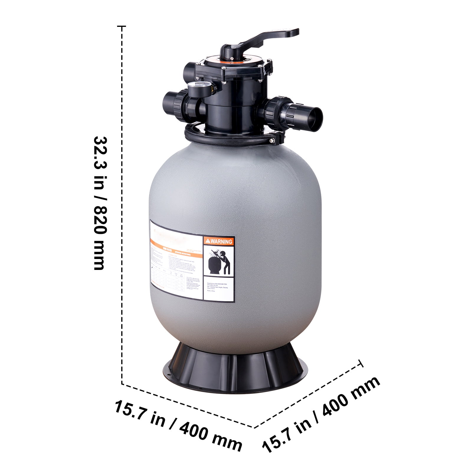 VEVOR 16" Sand Filter Above Inground Swimming Pool Sand Filter with 7-Way Valve