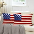 thumbnail image 4 of 4th of July Patriotic Pillow Covers 12x20 Inch Set of 2 American Flag Decorative Throw Pillowcase Independence Day Stars and Stripes Outdoor Cushion Cover for Sofa Couch Living Room Bed Decor, 4 of 6