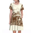 thumbnail image 1 of Easygdp Train para Vestido Transpirable de Mujer, Vestido Suelto de Manga Corta con Pliegues y Bolsillos para el Verano, 1 of 6