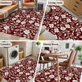 thumbnail image 6 of Red Flower Washable Area Rug 3 x 5 ft Country Retro Pastoral Floral Leaf Pattern , Soft Non Slip Rugs Stain Repellent Indoor Felt Carpet for Living Dining Room Bedroom Home Office, 6 of 9