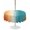 Red Teal Green, variant on Outdoor Tablecloth with Umbrella Hole for Patio/Picnic/Party/Camping, Burnt Orange Blue Ombre Waterproof Table Cloth Round Cover Washable, Modern Art Aesthetics Abstract (Dia 54")