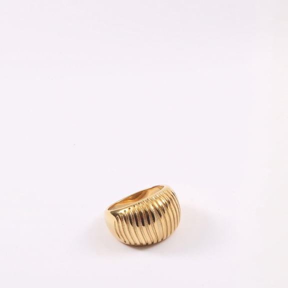 Womens Titanium Steel Ring Gold Geometric Index Finger Ring Fashion Retro Lantern Design Jewelry Gift for Her