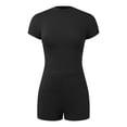 thumbnail image 6 of JIAYUE Workout Sets For Women Short Sleeve Crewneck Solid Color Crop Tops With High Waist Shorts Yoga Outfits Streetwear Female Trendy Clothing Set, 6 of 6
