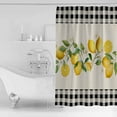 thumbnail image 2 of Shower Curtains Sets for Bathroom Decor Retro Summer Lemons Waterproof Bathroom Curtain with Hooks, Black White Plaid on Linen for Bathroom Decor,36x72IN, 2 of 7