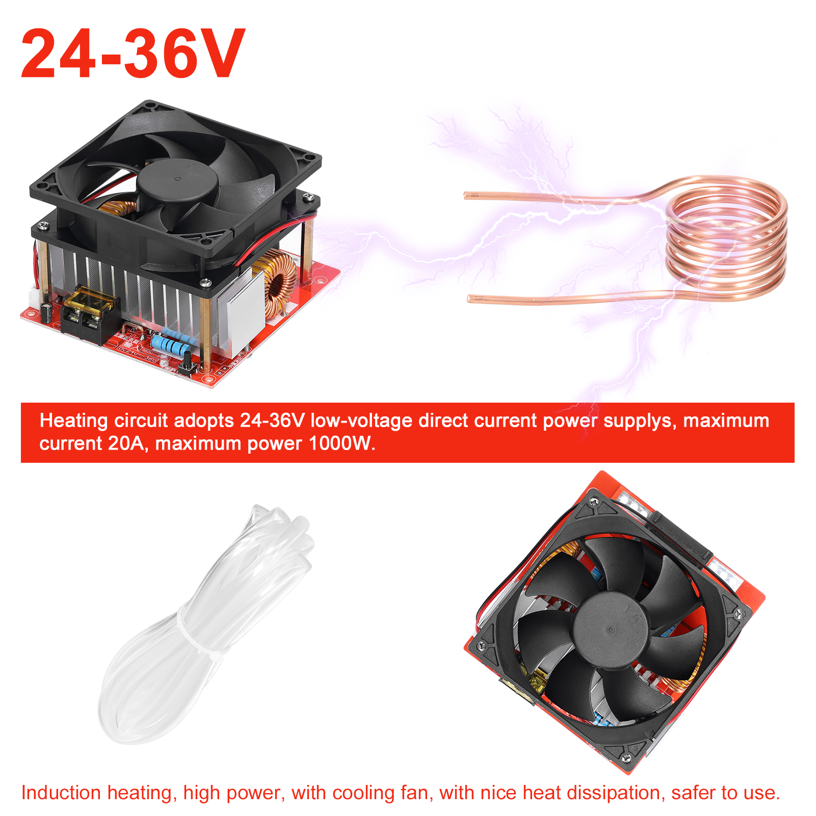 Tomshoo ZVS Induction Heating Board Module DIY Small Parts Hardening and Annealing Copper Tube Included - image 5 of 7