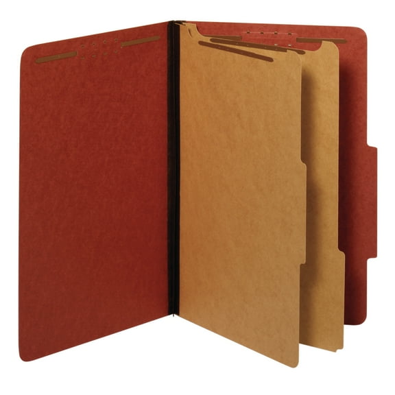 Office Depot Pressboard Classification Folders With Fasteners, Legal Size, 100% Recycled, Red, Pack Of 10, OD29075R