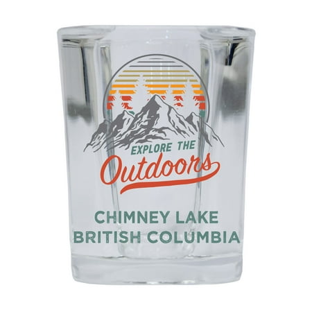 

Chimney Lake British Columbia Explore the Outdoors Souvenir 2 Ounce Square Base Liquor Shot Glass 4-Pack