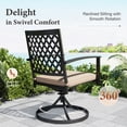 thumbnail image 4 of 8-Piece Outdoor Patio Dining Set with 13 ft Umbrella, Six Swivel  Chairs & Table for 6-Person, All-Weather,  Black & Beige, 4 of 20