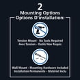 thumbnail image 3 of Mainstays Smart Rods Adjustable Curved Shower Curtain Rod, Tool-Free Tension or Wall-Mount Installation, 50" to 72", 3 of 6