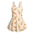 thumbnail image 6 of DISNIMO Girl Swimsuits Carrot Print One-Piece Swimwear with Skirt Quick Dry Bathing Suit Sleeveless Breathable Swim Dress for Kids Girls, 6 of 8