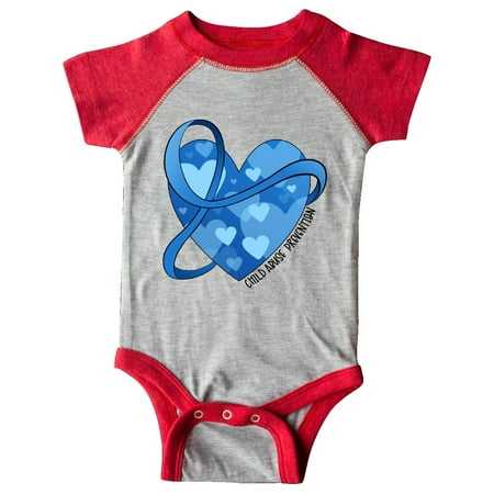 

Inktastic Child Abuse Prevention-Ribbon Around Heart Gift Baby Boy or Baby Girl Bodysuit
