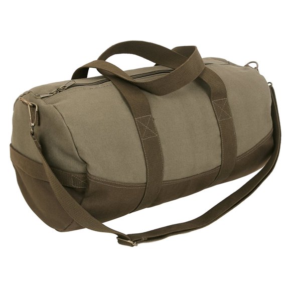 Rothco 19 in Two-Tone Canvas Shoulder Duffel Bag, Brown