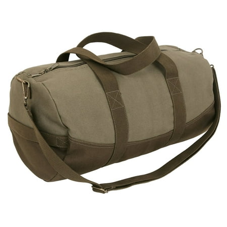 Rothco Two-Tone Canvas Duffle Bag With Brown (Best Canvas Duffle Bag)
