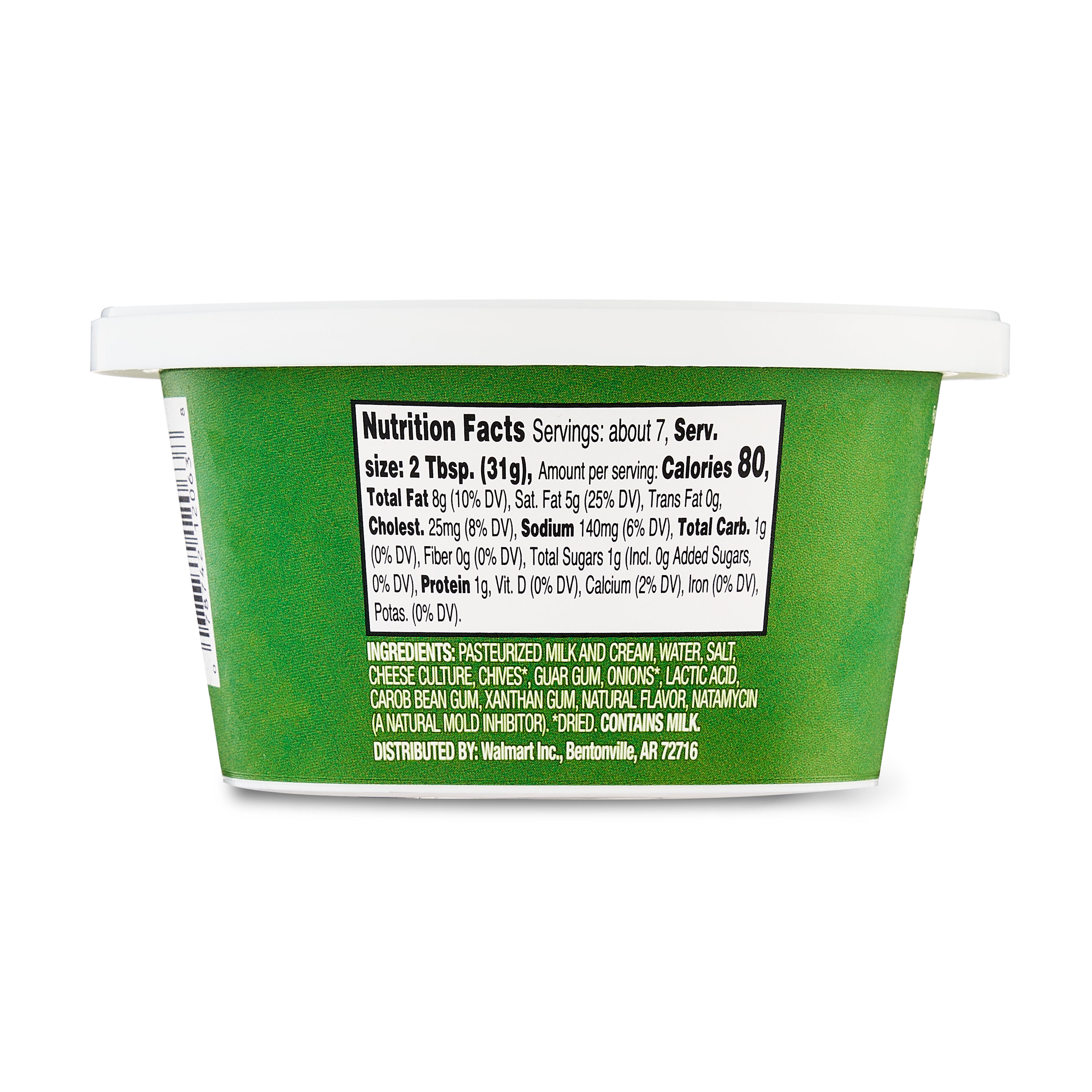 Great Value Chive & Onion Cream Cheese Spread, 8 oz Tub - image 5 of 7