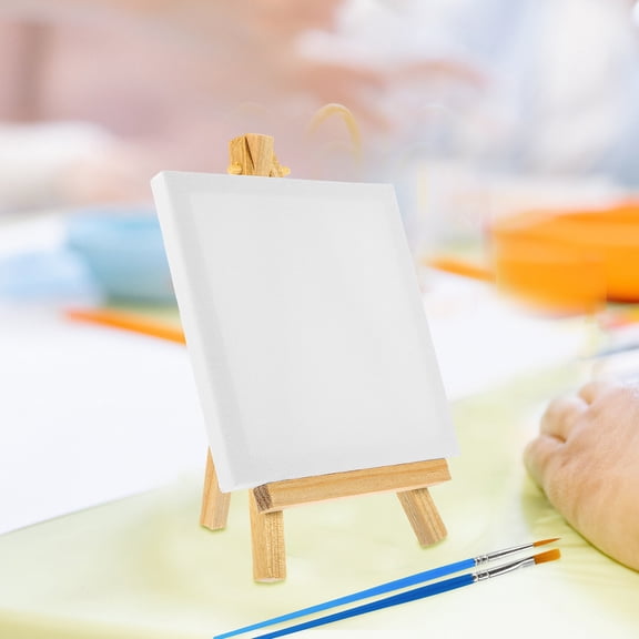 GAXIRE Small Canvas with Easel for Hobbyists Assorted Color DIY Painting Home Decoration 1 Set Back to School