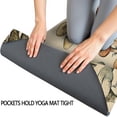 thumbnail image 3 of Brown Mushroom Label Light Pattern Hot Yoga Mat Towel Non Slip for Hot Yoga - Quick-Drying Yoga Mat Cover with 4 Corner Pockets with Travel Bag - Hot Yoga Towel Non Slip 70"x26", 3 of 6