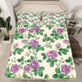 thumbnail image 2 of Homewish Retro Rustic Floral Full Size Sheets,Spring Natural Theme Bed Sheets,Purple Beige Green Sheet Sets For Girls Boys,Luxury Bedroom Decor,4 Pieces, 2 of 7