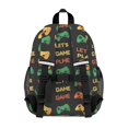 thumbnail image 3 of Game Controller Black Pattern Backpack for School, Cute School Bag with Adjustable Shoulder Straps and Padded Back, 15"x11.42"x5.5", 3 of 5