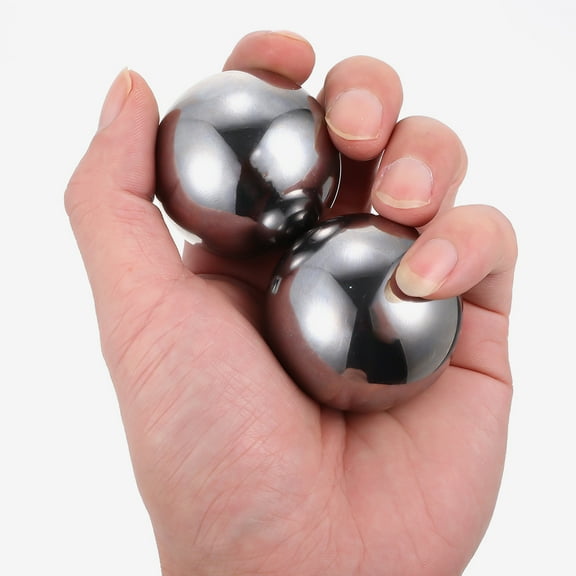 OULII Silver Massage Tools Baoding Balls for Muscle Relief and Playing 1Pair