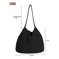 thumbnail image 2 of Gustave Crochet Tote Bag for Women Knitted Boho Hobo Shoulder Bag Aesthetic Casual Beach Bags Large Capacity Tote Handbag for Shopping Travel Vacation, Black, 2 of 8
