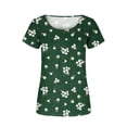 thumbnail image 4 of Pisexur Hauts pour Femmes 2023 Été Grande Taille Tuniques Décontractées à Col Rond Chemises à Manches Courtes Pétale Coupe Ample Blouse Mignonne, 4 of 6