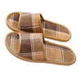 thumbnail image 1 of ADDHAT 1Par Zapatillas De Rattan Tejidas Para Interior Pantuflas Veraniegas Multicolor, 1 of 8