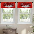 thumbnail image 2 of LALILO Kitchen Curtain Valance Christmas Art Red Tone With Rod Pocket Window Curtain 52"x 18" Set of 2, 2 of 5