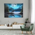 thumbnail image 2 of FUMJ  Moon Over Ocean Tapestry Wall Hanging, Galaxy Wolf on Mountain Wall Tapestry, 3D Fantasy Watercolor Starry Night Sky Forest Tapestry Wall Art for Bedroom Living Room Dorm Home Decor,, 2 of 7